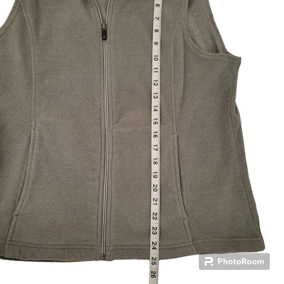 Women's Fleece Polartec Size Large 14-16 Lands End Gray Zip Up Vest - Picture 8 of 10